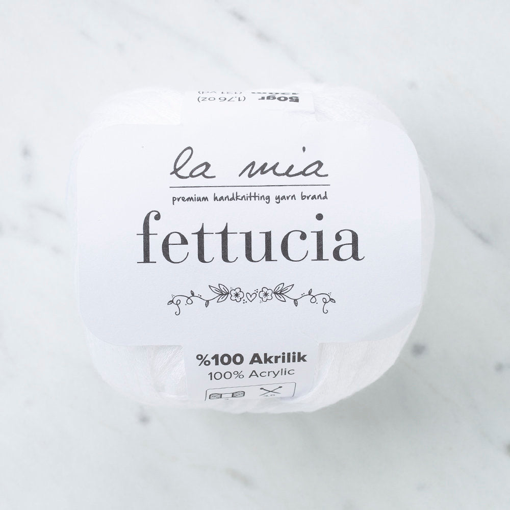 La Mia Fettucia 6'lı Paket Beyaz El Örgü İpi - L001